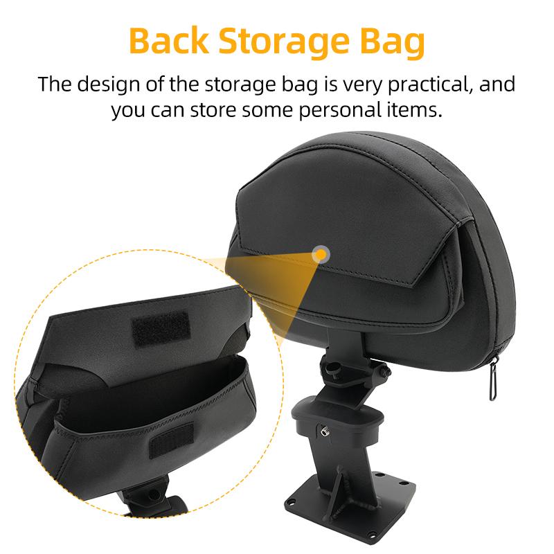 Motorcycle Accessories Black Adjustable Front Driver Rider Backrest Pad Kit For Honda Goldwing 2018-2023 GL1800