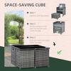 8-Seater Rattan Dining Set Garden Furniture Cushion Seat Woven Rattan Grey