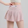 A-line High Waist Pleated Skorts with Lining - Summer Cool Anti-Exposure Running Tennis Yoga Fitness Shorts