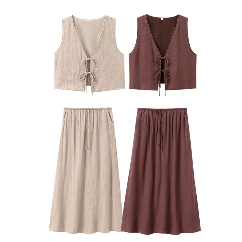 Kaslead New Arrival Women's Clothing Fashion Style Bows Texture Vest Suit 8338772 4764409