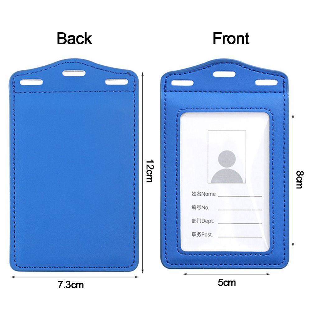 High Quality PU Leather Work Card Holder With Neck Lanyard Solid Color ID Card Cover Chest Cards Cases Business