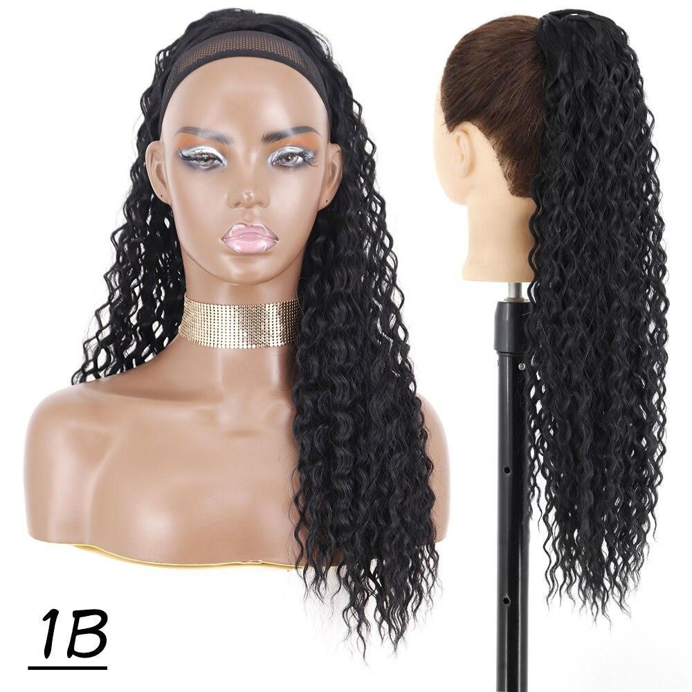 MISSQUEENSynthetic Long Kinky Curly Ponytail Hair Extension Clip-In Drawstring Ponytail Wig Ponytail For Women Wear
