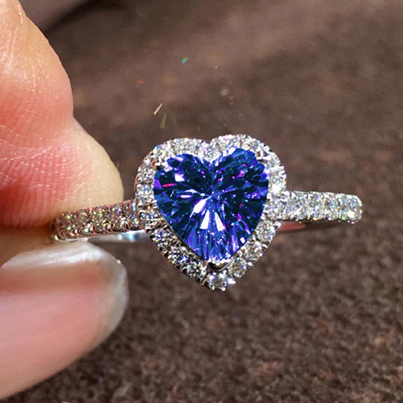 

Huitan Luxury Heart Zirconia Finger Ring Female Wedding Band Multiple Colors Crystal Stone Accessories Lady Engagement Jewelry 12