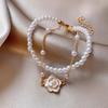 2025 Trendy Pearl Zircon Flower Bow Bracelet: Women's Chic, High-End, Versatile Design