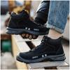 Mens Casual Steel Toe Covers Work Safety Boots Cow Suede Leather Welding Shoes Worker Safe Ankle Botas Security Footwear Protect