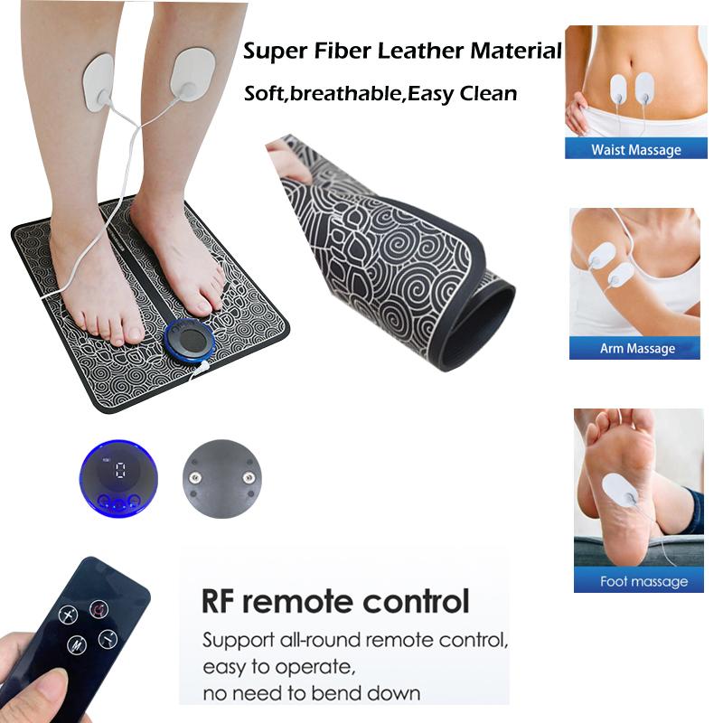 USB Remote Massager Foot Pad Electric Charging Mini Intelligent Massage Instrument with 8 Modes