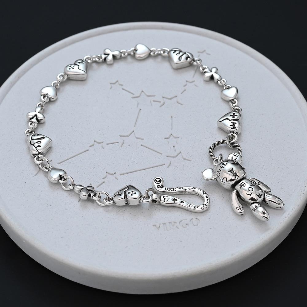 Xiaomi 100% Solid 925 Sterling Silver Metal Bracelet for Women Vintage Handmade Simple Animal Tassel Bracelet Birthday Gift Party