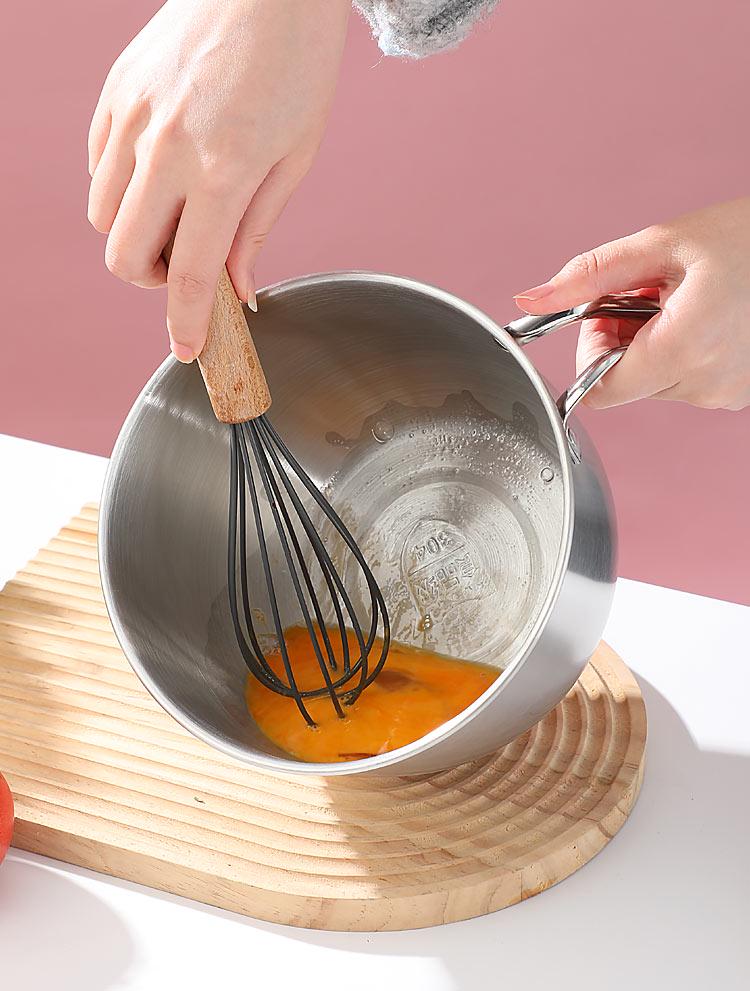 304 Stainless Steel Non-Slip Deep Mixing Bowl with Anti-Splash Design for Baking, Salads, and Cold Dishes