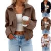 Women's Fashionable, Elegant, -color Long-sleeved Pocket-buttoned Woolen Coat