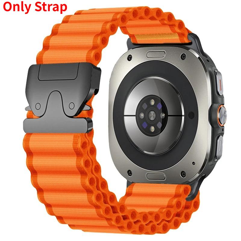 Pasek/Etui 2W1 dla Samsung Galaxy Watch Ultra(2025) 47mm Ultra(2025) 47mm Metalowa Stopowa Koperta Nylonowa Pętla Bransoleta Luksusowa Pokrywa