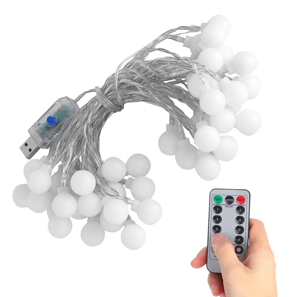 40LED Globe Ball String Lights 6M USB Decorative Hanging Lights with 8?Mode for Indoor Outdoor Warm