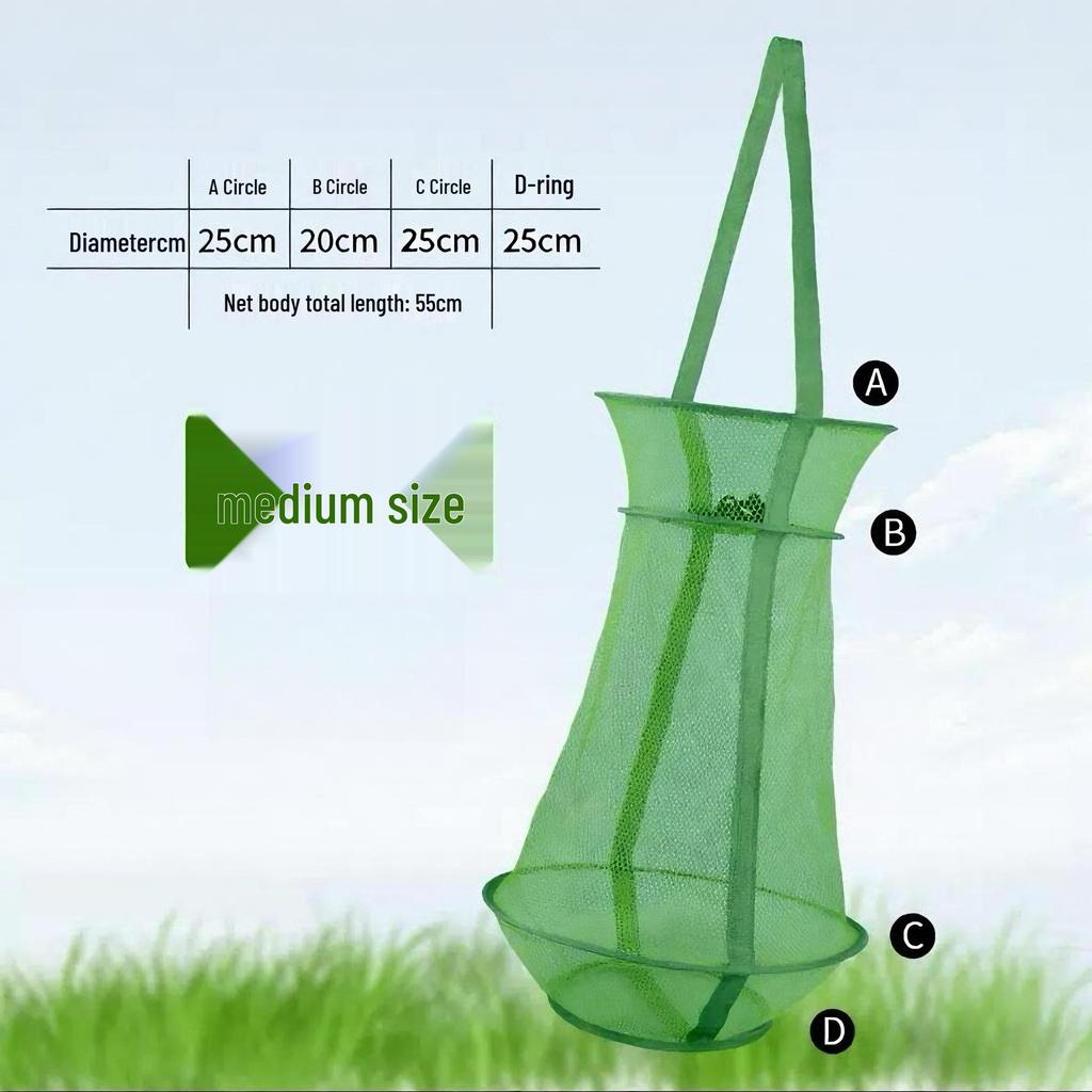Compact Folding Fish Basket: Dense Mesh, Anti-Jump, Quick-Drying Live Fish Bag for Fishing