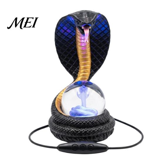 Unique Birthday Gifts Snake Shaped Desk Lamp, Resin LED Table Light with RGB Color Atmosphere Lamp Changing, Faux Crystal Ball for Bedroom Office