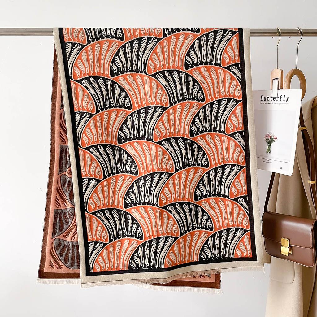 Luxury Warm Poncho Cashmere Winter Women Scarf Print Shawl Wraps Female Thick Pashmina Blanket Bufanda Travel Echarpe Cloak