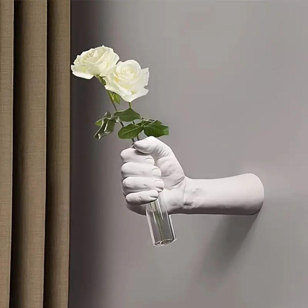 Wall Mounted Simulations Hand Flower Vase Art Wall Sculpture Hand Vase  Home
