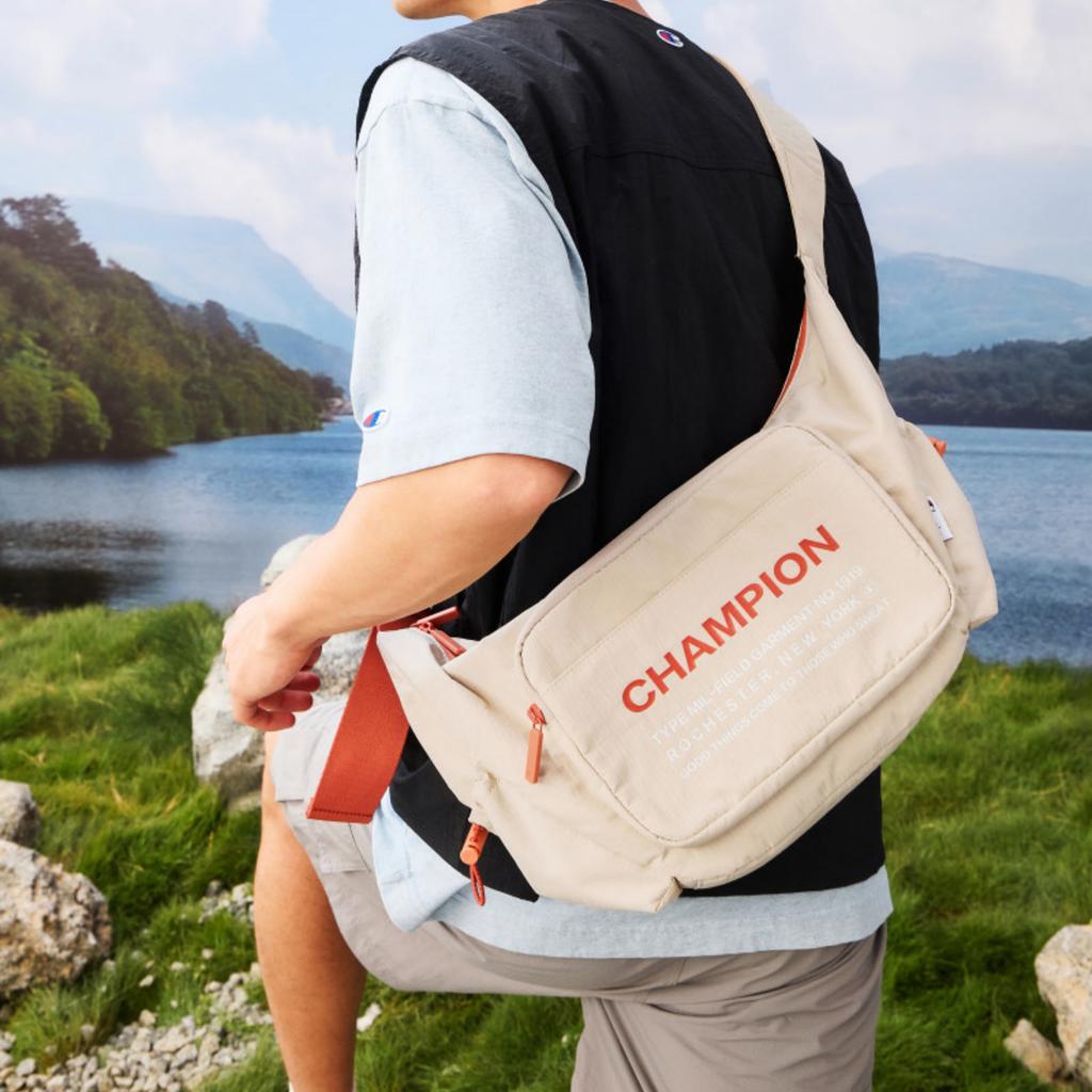 New Champion Fabric Shoulder Bag Regular Unisex Champion White/Pumice Gray/Black U5BACPU34