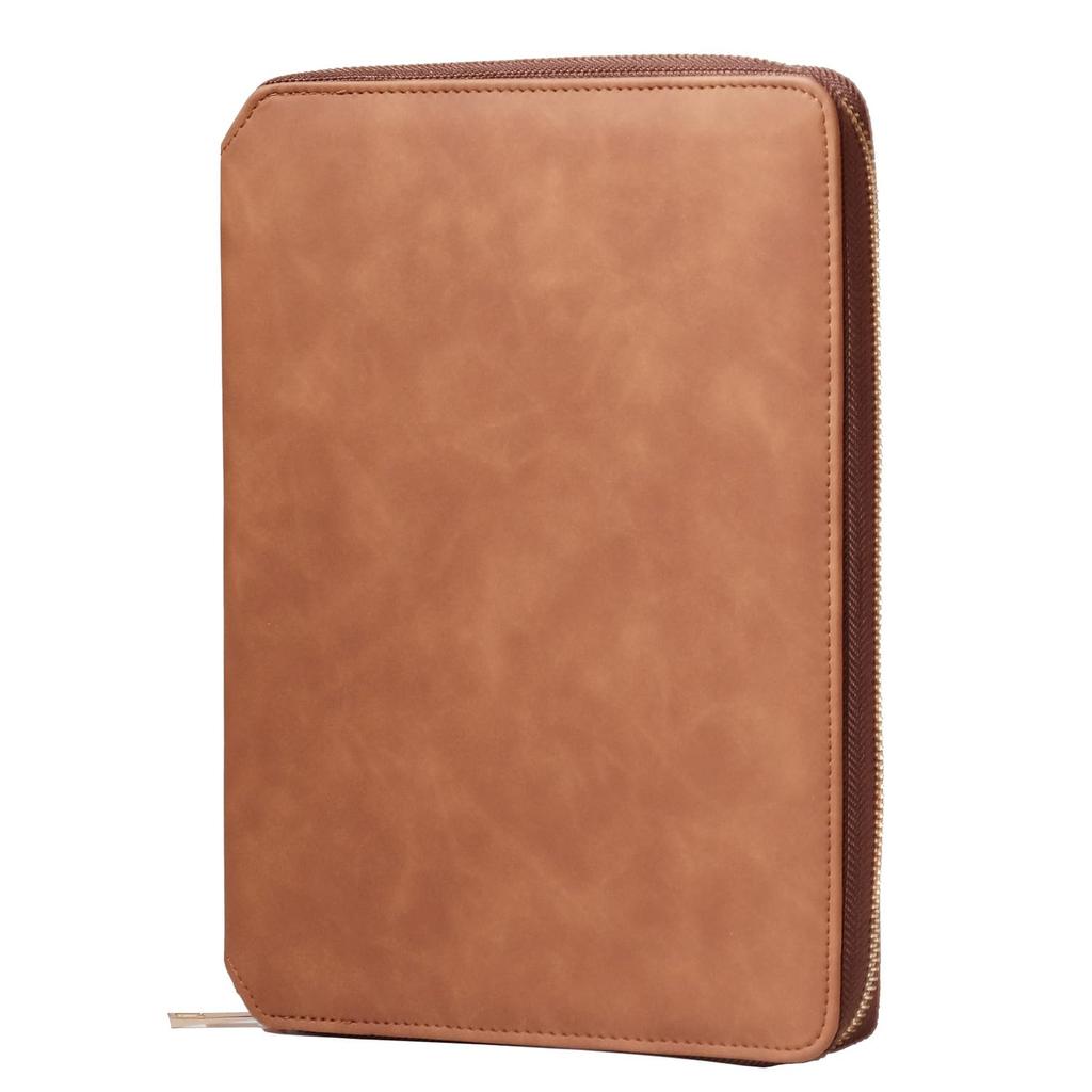 V.for.M System Planner, Zipper Organizer, Notebook, 6-Hole Ring, Memo Pad, Schedule Book, Planner Cover, Business Planner (A5 Size, Brown)