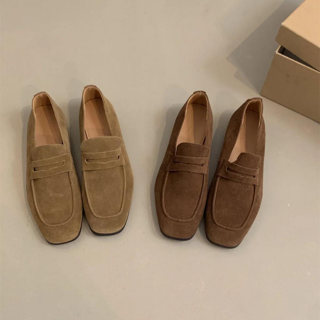 Slip on Loafers for Women Elegant French Flats Shoes Leather Daily Maternity Driving Shoes Autumn New Thomas Shoes Zapatos Mujer