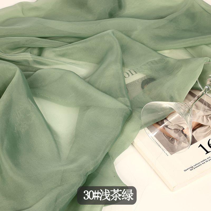 Skin-friendly Organza Fabric Per Meter for Clothes Skirts Dresses DIY Sewing Summer Translucent Soft Cloth Needlework Thin Plain