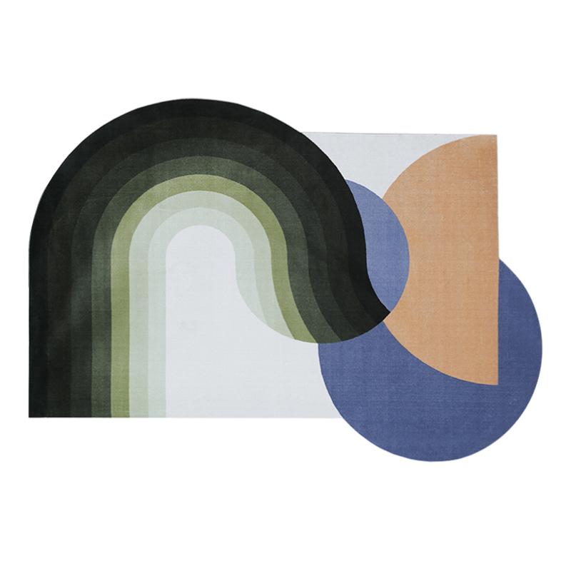 Light Luxury Carpets for Living Room Shaped Irregular Plush Floor Mat Nordic Bedroom Decor Striped Carpet Thicken Non-slip Rug