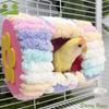 Winter Verdicktes Warmes Papageiennest Zylinderdesign Flanell Winter Vogelbett mit Kissen Bunte Hängematte Vogelkäfig
