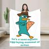 Perry das Schnabeltier Halloween Decke Weiche Winterbettwäsche Überwurf für Studentenzimmer Sofabettbezug Modischer Langlebiger Bettüberwurf