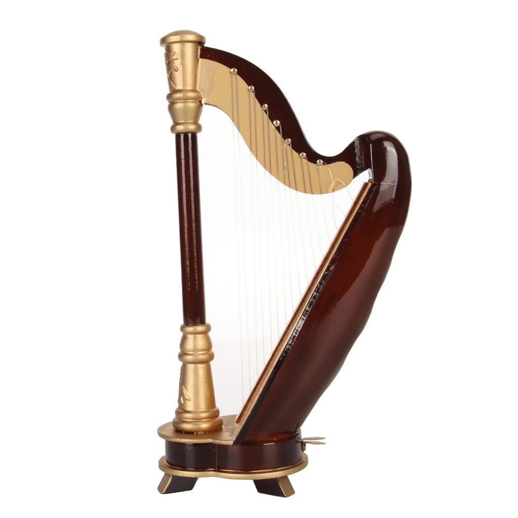 Miniature Musical Instrument Replica with Case 7.9 Inch Musical Instrument Model Dollhouse