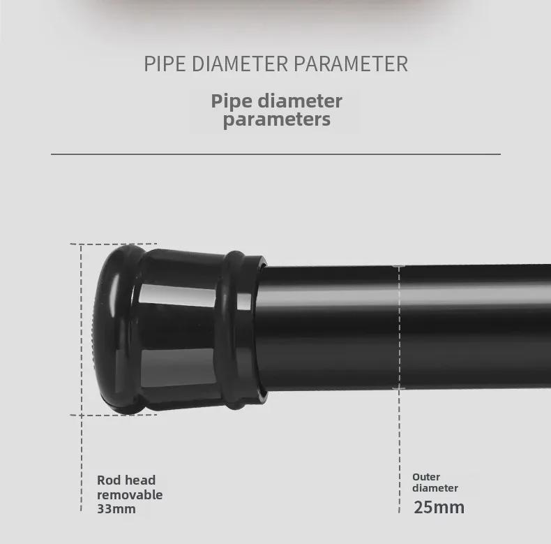Telescopic Punch-Free Shower, Curtain, & Clothes Drying Rod for Bathroom, Balcony, Bedroom, or Wardrobe Support.
