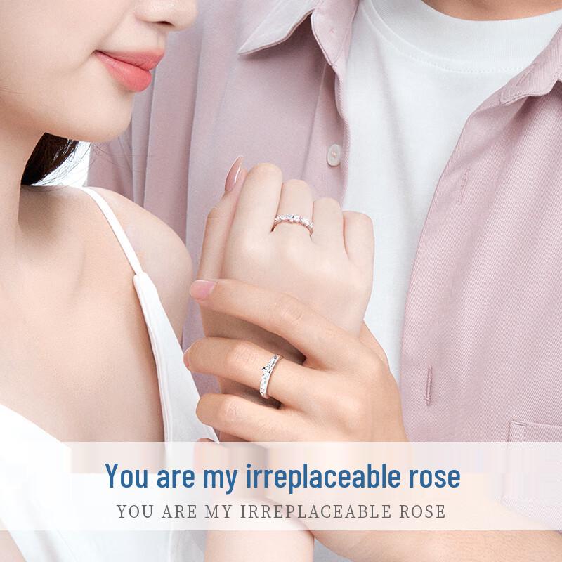 The Little Prince and Rose 925 Silver Couple Rings
