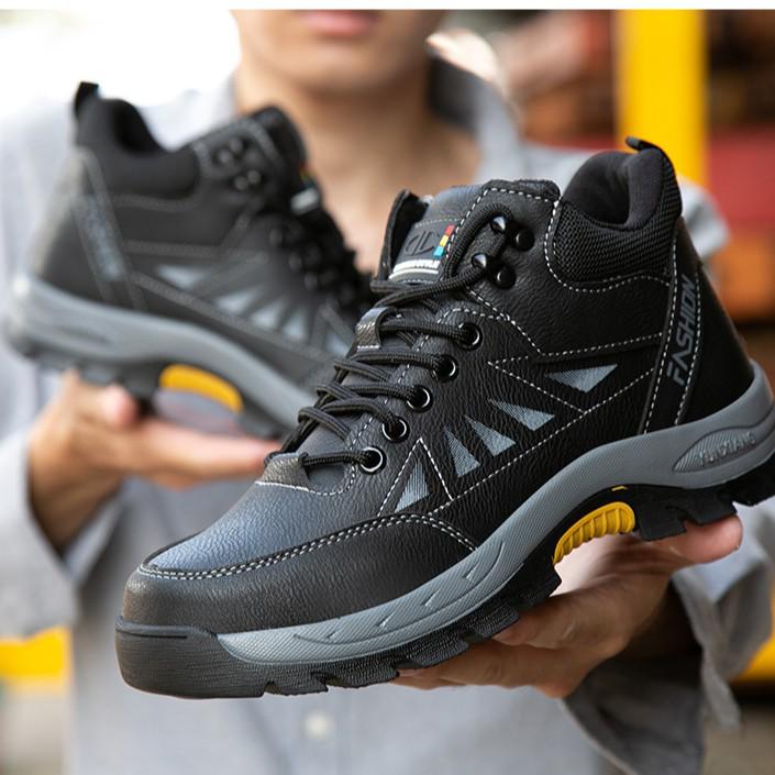 Men's Steel Toe Safety Shoes, Anti-Smash, Anti-Puncture, Non-Slip, with Cotton Lining for All Seasons' Comfort