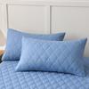 2pcs Nordic Style Quilted Pillow Case Breathable Solid Color Waterproof Pillowcase Machine Washable Anti-Bacterial