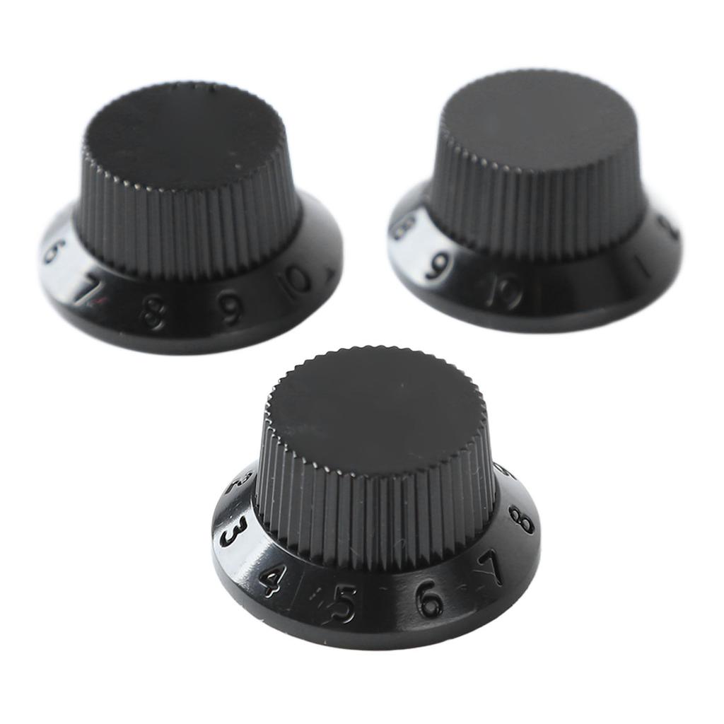 3Pcs Guitar Control Knob 1 Volume 2 Fit Top Plastic Set Kit Instrument Accessory Replacement