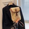 Retro straw crossbody bag for women monochromatic shoulder messenger bag
