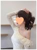 2025 Pure Desire One-Shoulder Patchwork Long-Sleeve Slim-Fit Women's Top - Autumn/Winter Style