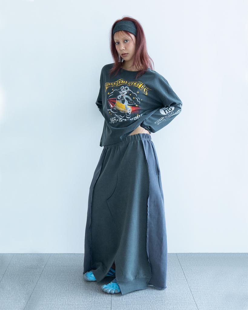 Casual Manual Deconstructed Skirt Charcoal