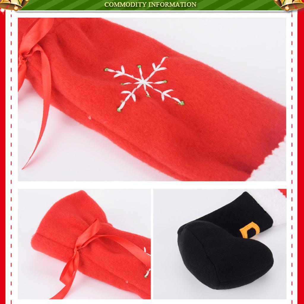 Christmas Chair Feet Cover For Holiday Party Home Decoration, Furniture Socks, Christmas Furniture Decoration, Soft Flannel Chair Leg Socks, 4Pcs