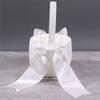 A84E-2er-Pack Weißer Blumenmädchenkorb Hochzeitskorb Für Blumenmädchen Niedlicher Satin-Blumenmädchenkorb
