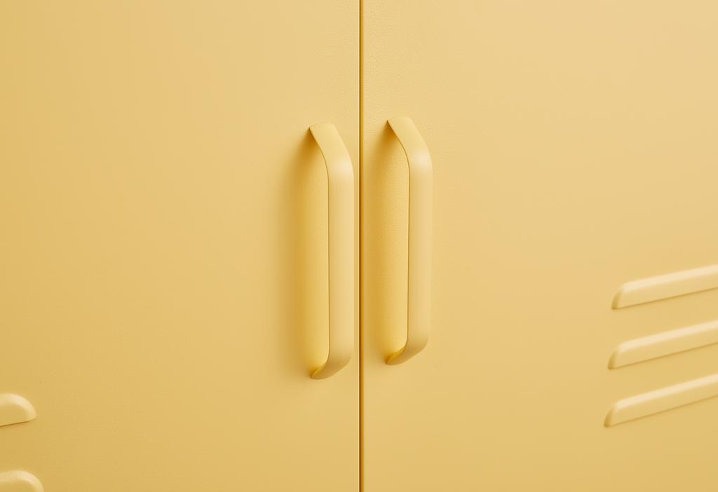 Armadio portaoggetti in acciaio giallo con ripiani regolabili, impermeabile e facile da pulire, per mantenere ordinati e organizzati il tuo soggiorno, la tua camera da letto o il tuo ingresso.