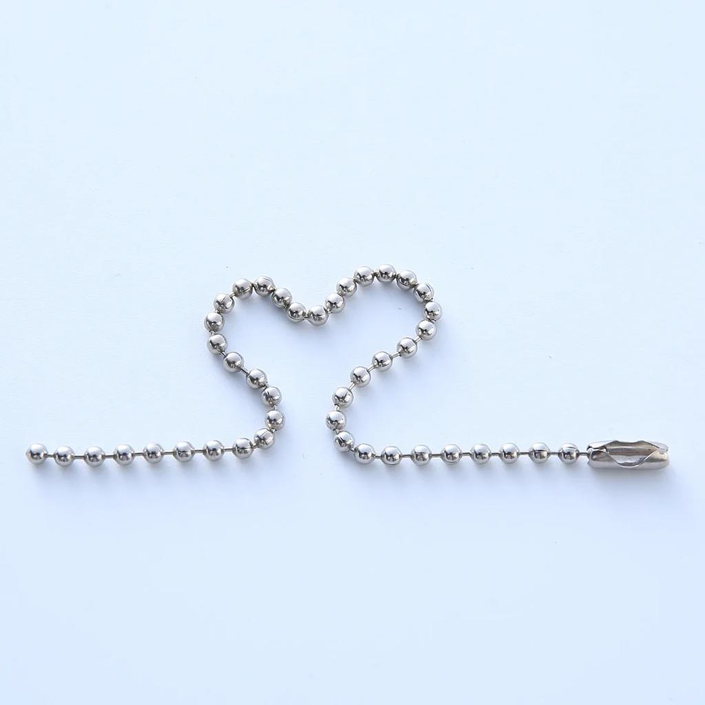 50-300 Strings Round Ball Bead Chains Length Keychain Tag Bulk Chains with Connector for DIY Pendant Jewelry Bag Accessories