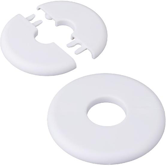 2pcs Wall Split Flange, ABS Self-Adhesive Round Plumbing Cover Plates for 17mm/0.67" & 29mm/1.14" Water Pipe Hole Faucet Escutcheons for Toilet
