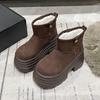 Fashion 10CM Women Snow Boots Non-slip Winter Warm Plush Short Boots Thick Fur High Platform Ankle Boots Suede Leather Chunky Sneakers