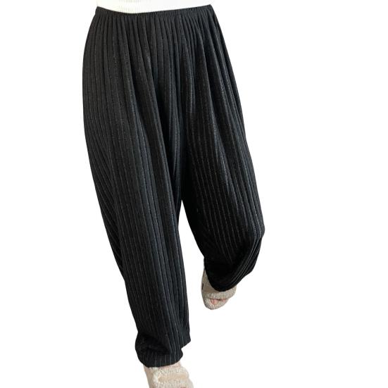 Winter Pajama Pants Thick Plush Elastic Waist Loose Keep Warm Wide Leg Design Women Homewear Trousers Solid Color Lounge Bottoms