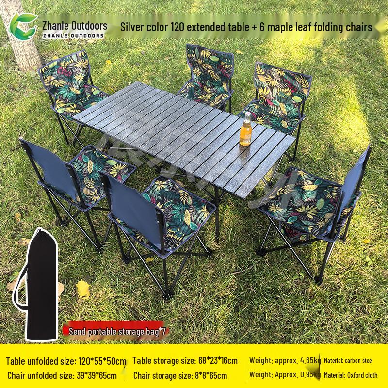 Outdoor Folding Table & Chair Set - Perfect for Leisure, Picnics, Camping, Barbecues, or Market Stalls. Portable and Compact Design.