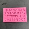 Easy Release Pudding Molds Alphabet Number Silicone Mold for Cake Decorating, Mini Letters 0-9 Fondant Baking Tool, Nonstick Desserts Flexible