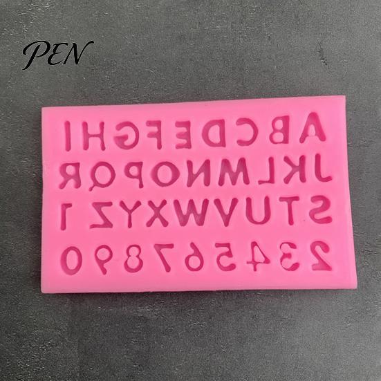 Easy Release Pudding Molds Alphabet Number Silicone Mold for Cake Decorating, Mini Letters 0-9 Fondant Baking Tool, Nonstick Desserts Flexible