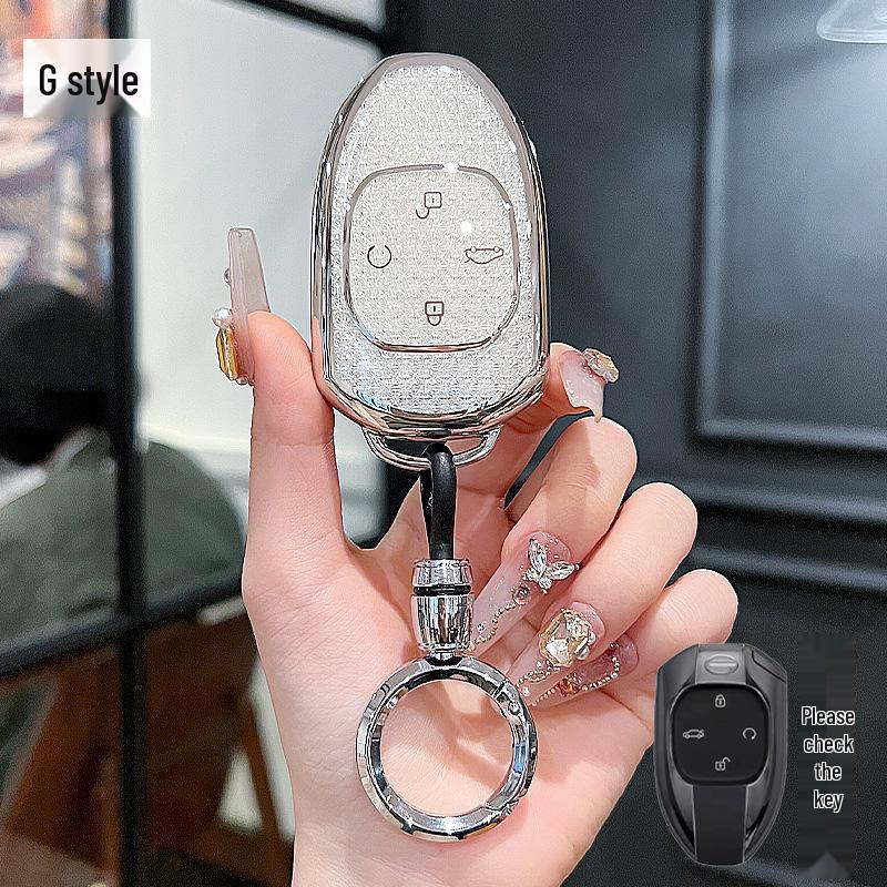 GAC Trumpchi E8 2024 Key Case: E8pro/MAX Honor Edition Crystal Shell Car Key Bag with Buckle