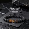 8MM Zwarte Lavasteen Armband voor Mannen Tijgeroog Steen Verstelbaar Gevlochten Touw Armbanden Voor Koppel Vrouwen Yoga Genezende Sieraden Cadeau