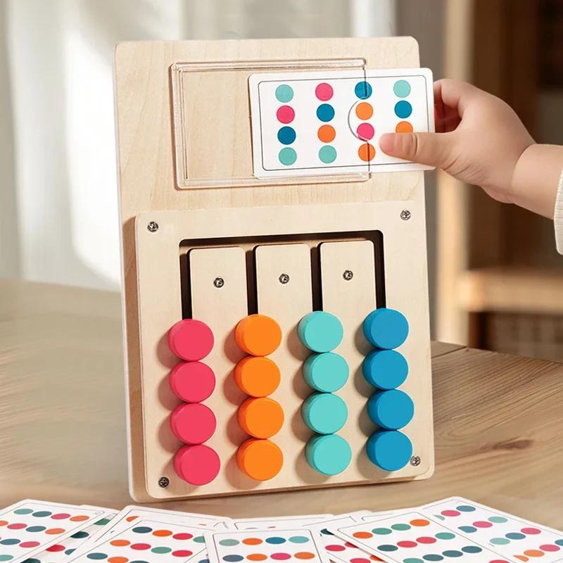 Montessori Wooden Color Shape Matching Cognition Learning Game Board Early Stimulate Children Brain Logic Thinking Develop Toys