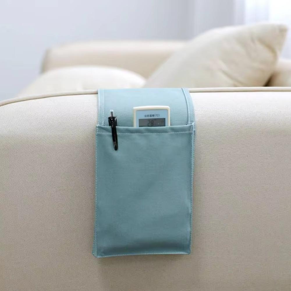 

Cotton Linen Hanging Bag with Pockets Home Organizer for Remote Control Bed Sofa Desk TV Holder синий