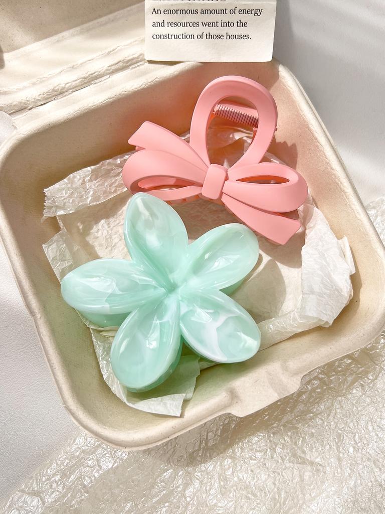 Summer Fashion Bow Flower Hair Claw Clips Candycolor Head wear Hairpin for Women Girls Nonslip Crab Barrette Hair Accessories